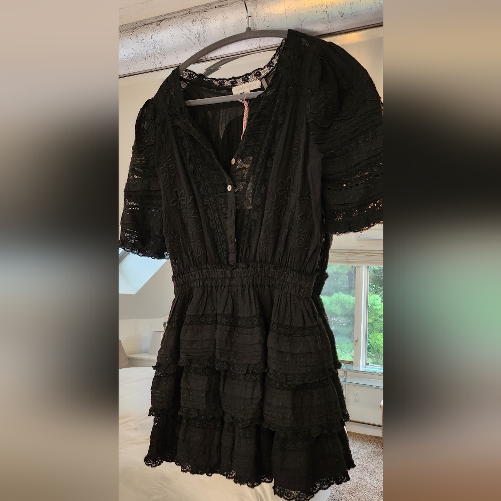 Loveshackfancy quincy dress black size S/2.